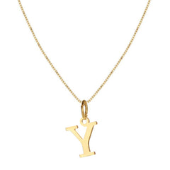 14K Minimal Serif Initial Necklace