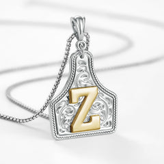 14K Elegant Cowgirl Initial Necklace