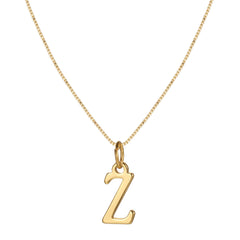14K Minimal Serif Initial Necklace
