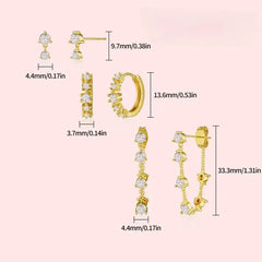 4-Piece Dainty Crystal Curated Ear Stack Set