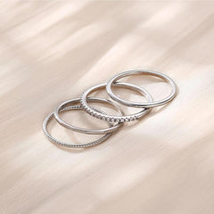 4-Piece 14K Dainty Ring Stack