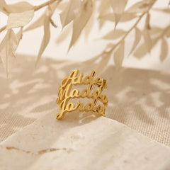 Adjustable Personalized Name(s) Wrap Ring - Veinci