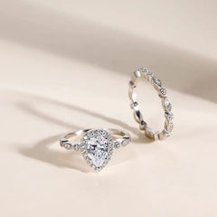 2-Piece Pear Cut Ring Set