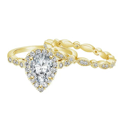 2-Piece Pear Cut Ring Set
