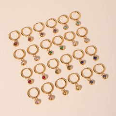 Birthstone Charm Hoops