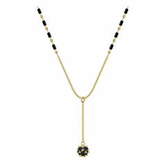 Black and Gold Crystal Ball Necklace - Veinci