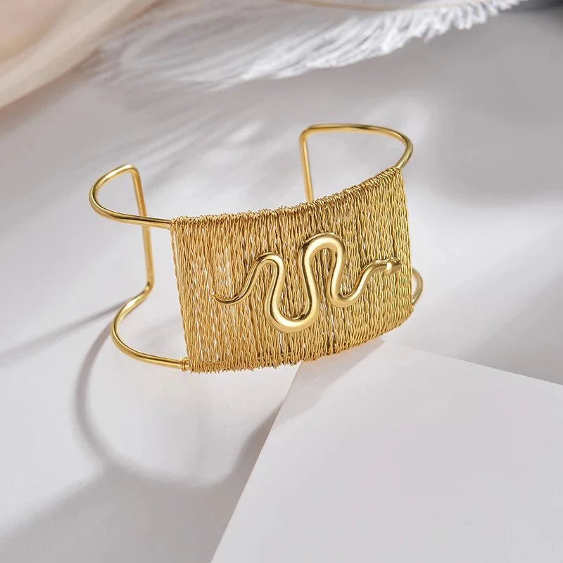 Bold Boho Wide Opening Cuff Bracelet - Veinci