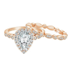 2-Piece Pear Cut Ring Set