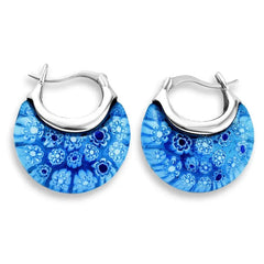 Murano Inspired Crescent Moon Earrings