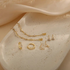 4-Piece Dainty Crystal Curated Ear Stack Set