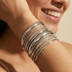 8-Piece Textured Cuff Bracelet Stack