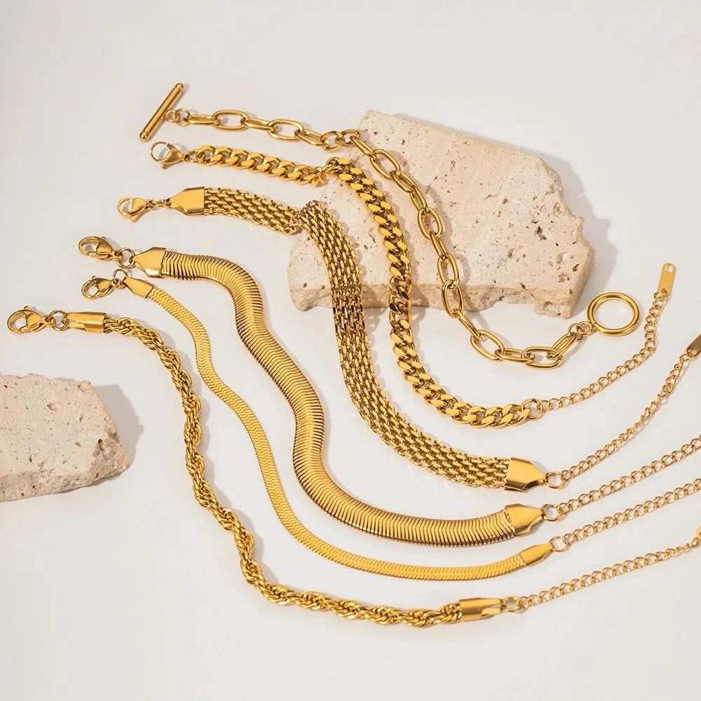 Classy Gold Mix & Match Bracelets - Veinci