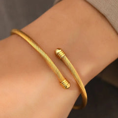 Classy Twisted Bangle Bracelet - Veinci