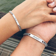 Customized Cuban Link Name Band Bracelets - Veinci