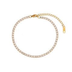 Dainty Accented Gold Chain Anklets - Veinci