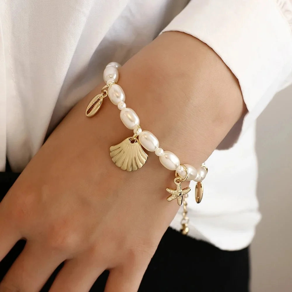 Dainty Beach Adventure Pearl Bracelet - Veinci
