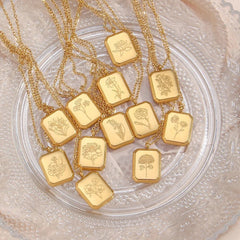 Dainty Birth Month Flower Necklace - Veinci
