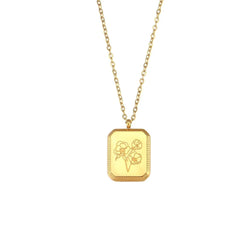 Dainty Birth Month Flower Necklace - Veinci