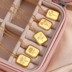 Dainty Birth Month Flower Necklace - Veinci