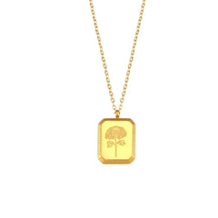 Dainty Birth Month Flower Necklace - Veinci