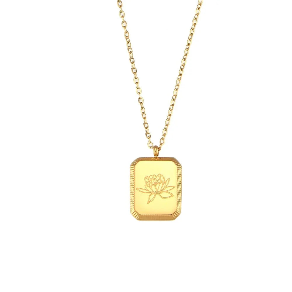 Dainty Birth Month Flower Necklace - Veinci