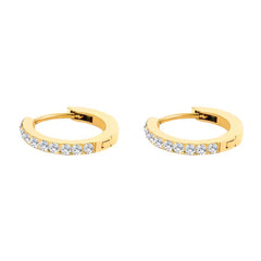 Dainty Birthstone Hoop Huggie Earrings - Veinci