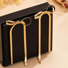 Dainty Bow Tassel Earrings - Veinci