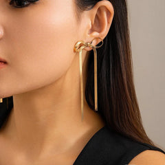 Dainty Bow Tassel Earrings - Veinci