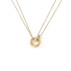 Dainty Circular Layered Love Necklace - Veinci