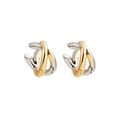 Dainty Criss Cross Contrast Earrings - Veinci