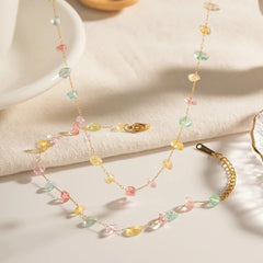 Dainty Crystal Bracelet and Necklace Set - Veinci