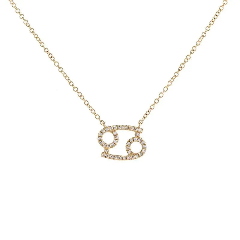 Dainty Diamond Zodiac Sign Necklace - Veinci