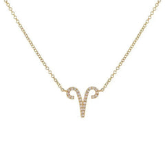 Dainty Diamond Zodiac Sign Necklace - Veinci