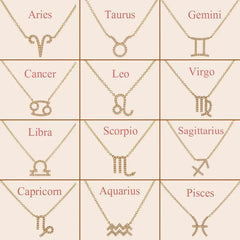 Dainty Diamond Zodiac Sign Necklace - Veinci