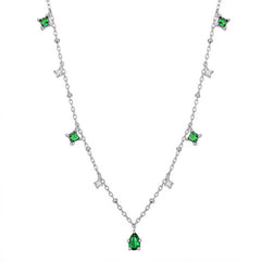 Dainty Emerald Aurora Necklace - Veinci