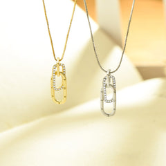 Dainty Forever Paperclip Love Necklace - Veinci