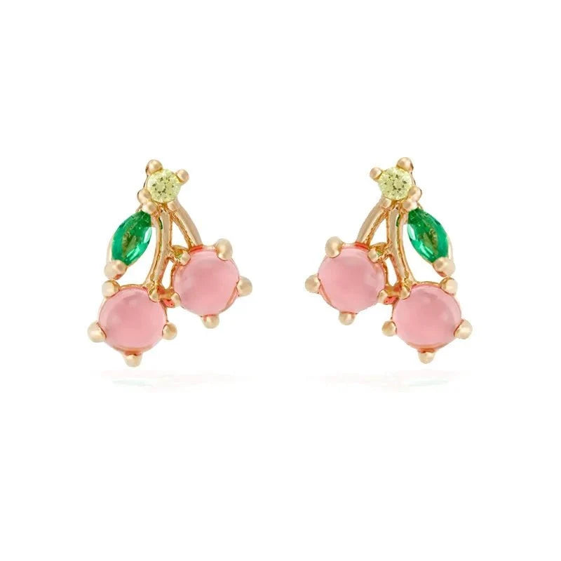 Dainty Fruit Hoop & Stud Earrings - Veinci