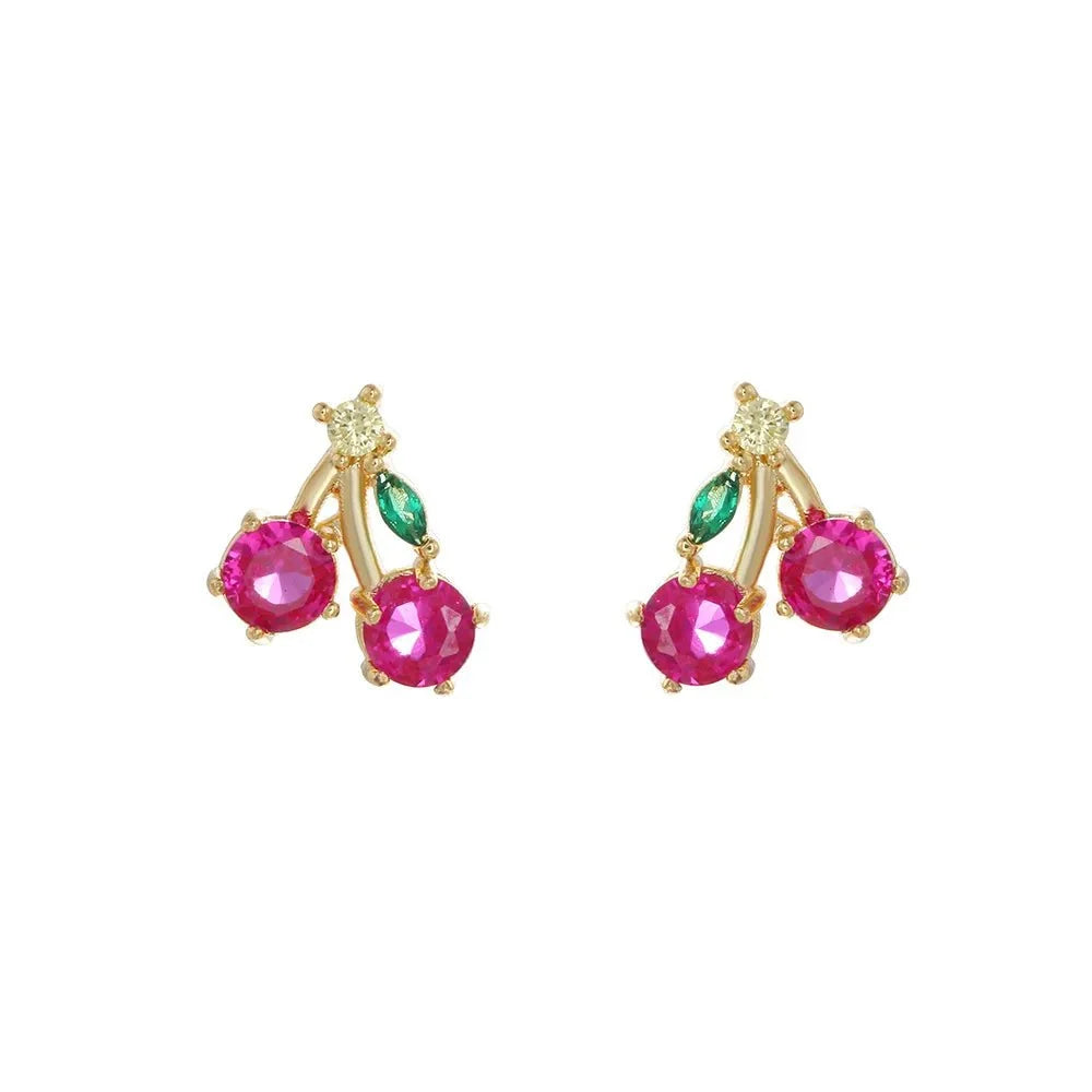 Dainty Fruit Hoop & Stud Earrings - Veinci