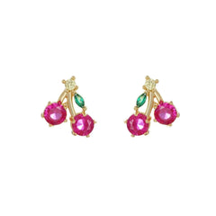 Dainty Fruit Hoop & Stud Earrings - Veinci