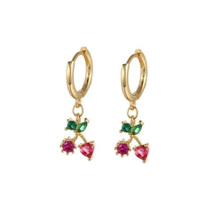 Dainty Fruit Hoop & Stud Earrings - Veinci