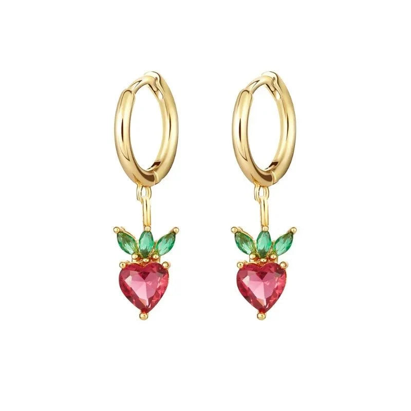 Dainty Fruit Hoop & Stud Earrings - Veinci