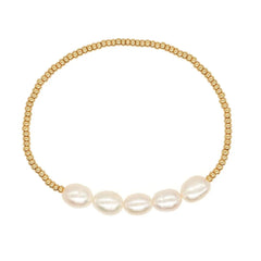 Dainty Gold Beaded Pearl Bracelets - Veinci