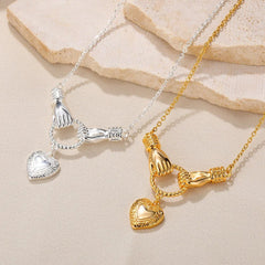 Dainty Holding Onto Love Necklace - Veinci