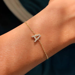Dainty Initial Chain Bracelet - Veinci
