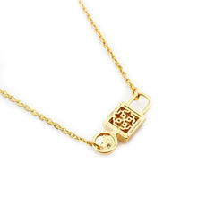 Dainty Lock And Key Lovers Necklace - Veinci