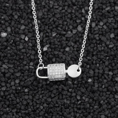 Dainty Lock And Key Lovers Necklace - Veinci