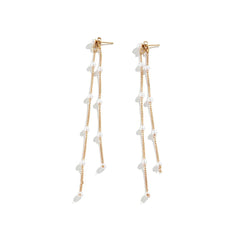 Dainty Pearl Long Tassel Earrings - Veinci