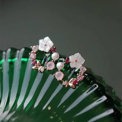 Dainty Pink Boutique Earrings - Veinci