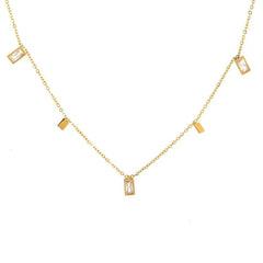 Dainty Rectangle Diamond Choker - Veinci