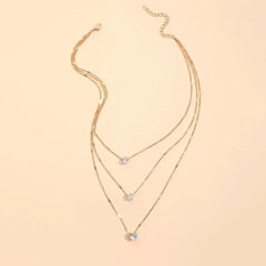 Dainty Shaped Diamonds Necklace Stack - Veinci